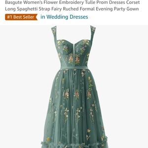 Basgute Women's Flower Embroidery Tullie Dress (Never Worn Size 16)